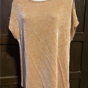 Striped Brown Women's Top Size 2X